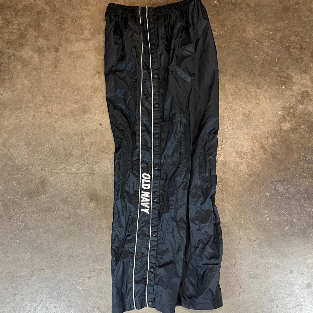 Vintage Y2K Old Navy black track pants with white stripe Men's size large